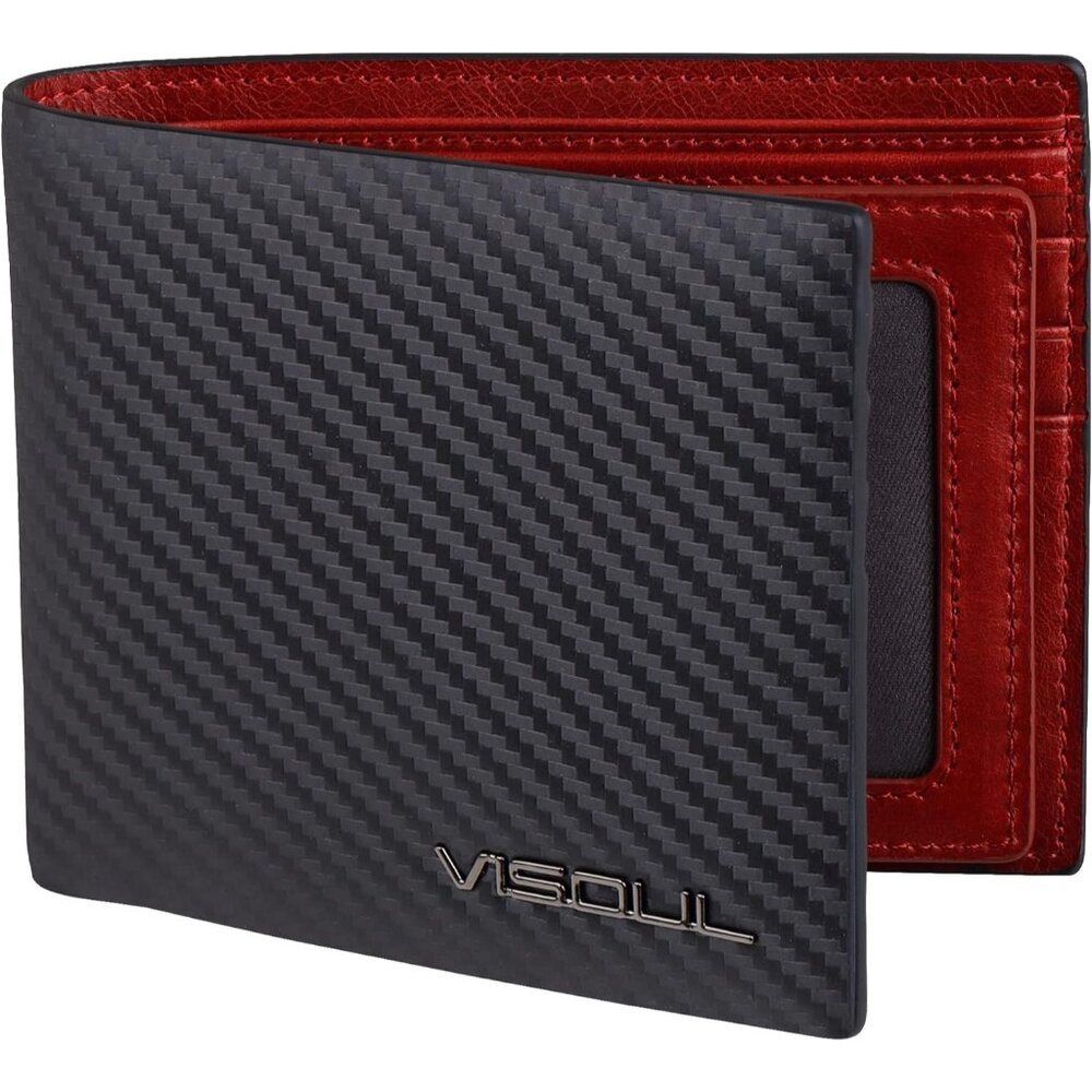 Men's Leather RFID Blocking Wallet Extra Capacity, Bifold Security Wallet